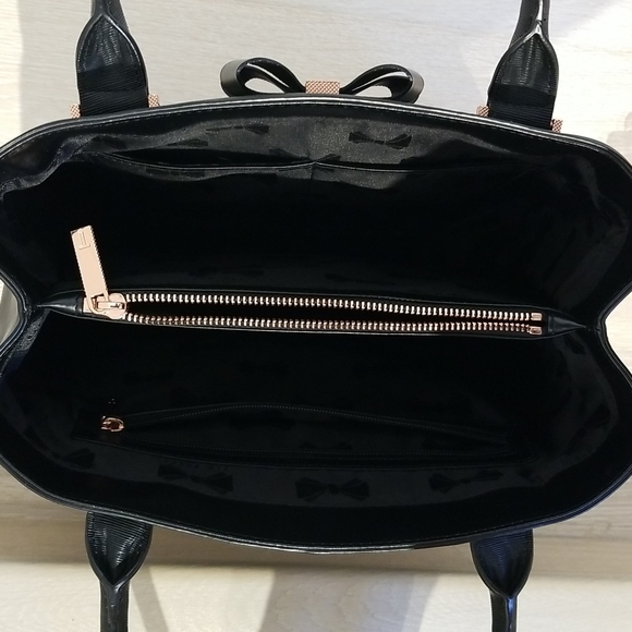 Ted Baker Epi Callaa Bow Detailed Shopper Black Leather Shoulder Bag - Picture 11 of 12
